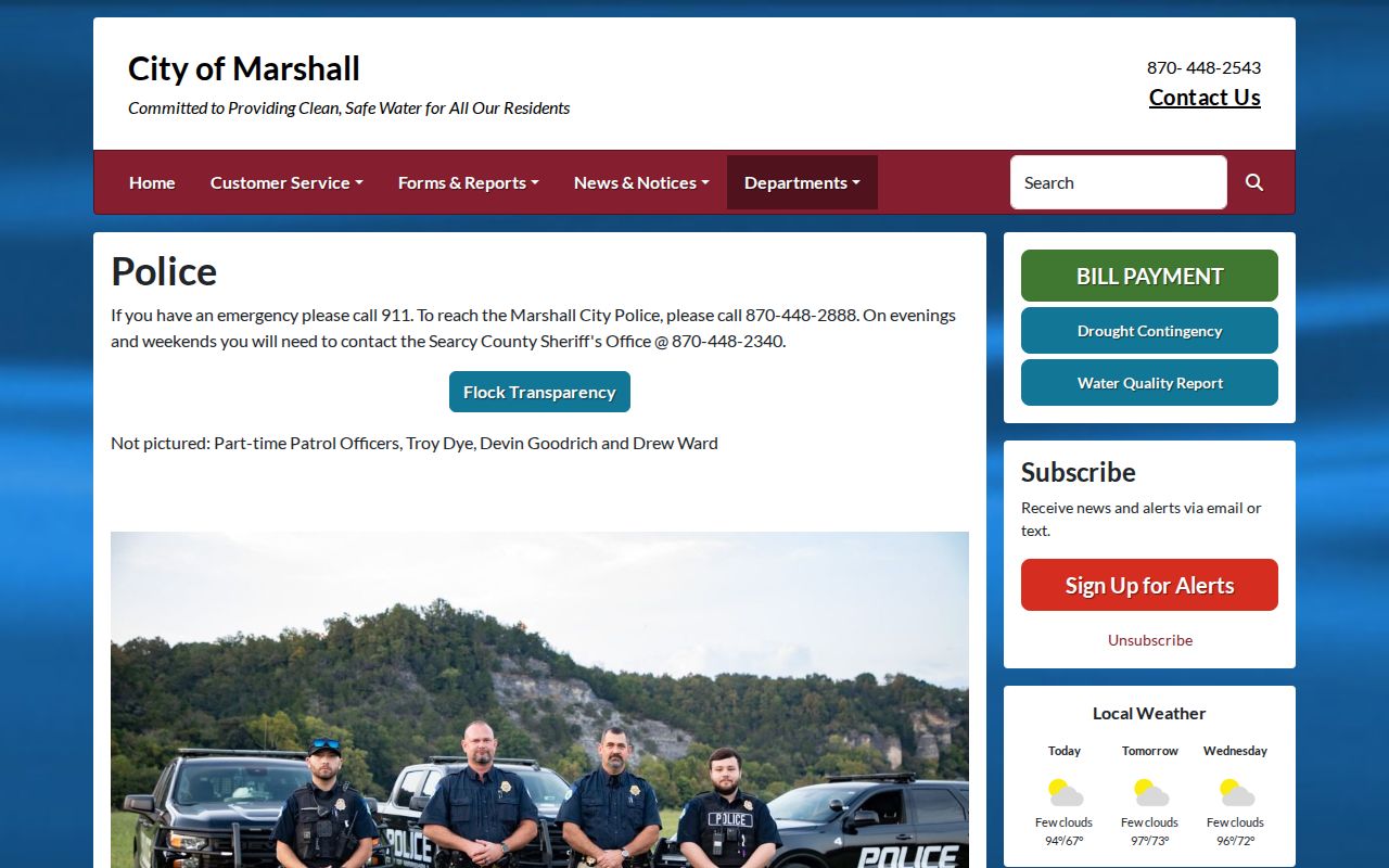 Official Marshall City Police Department information page